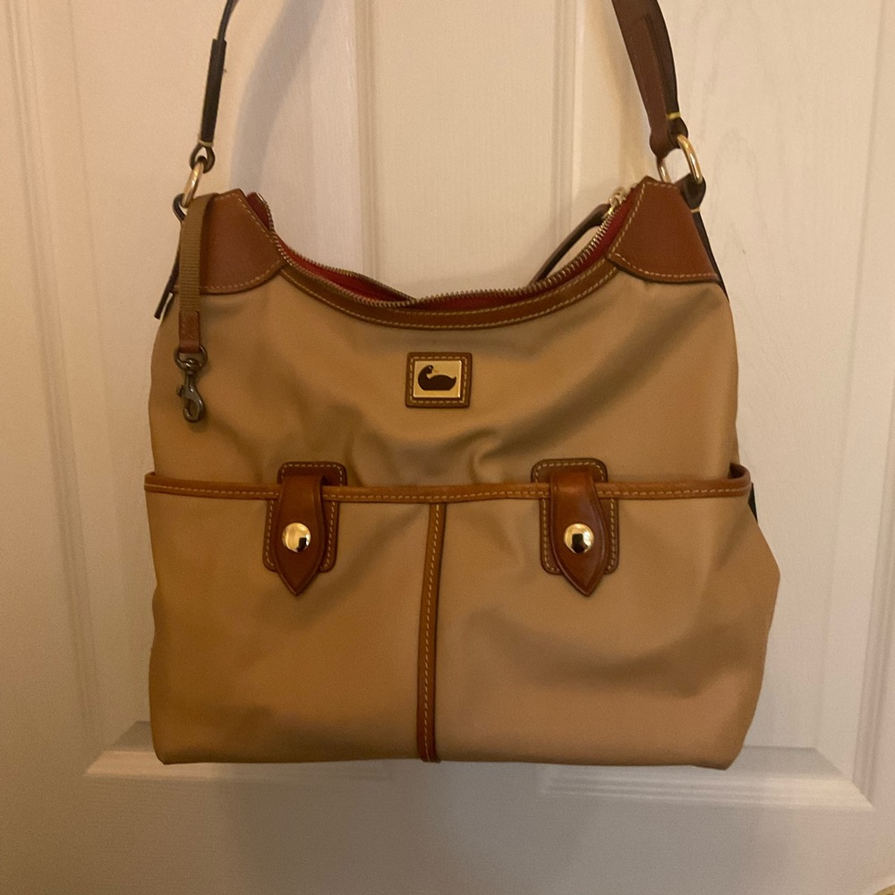 Dooney & Bourke Cream and Brown Shoulder Bag